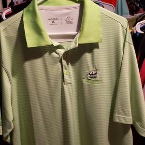 Mens xxl (2x neon green striped polo shirt